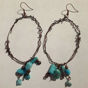 Handmade copper wire hoop earrings